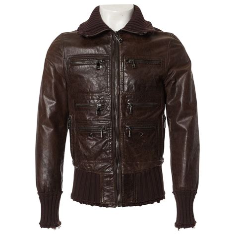 Vestes.Blouson en cuir DOLCE & GABBANA pour Homme.